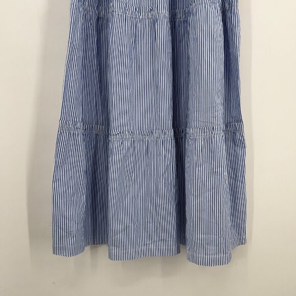 J.Crew Blue White Striped Sleeveless Tiered Midi Dress Women's Size 12 NWT - Picture 3 of 11